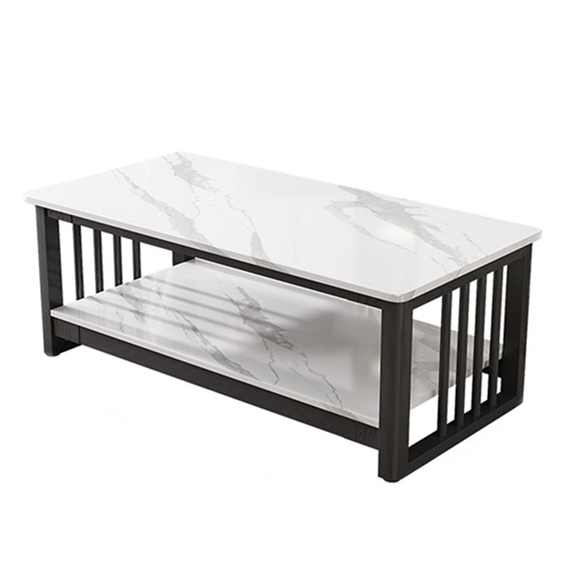 Slate 4 Legs Coffee Table Rectangle Single Coffee Table with Shelf
