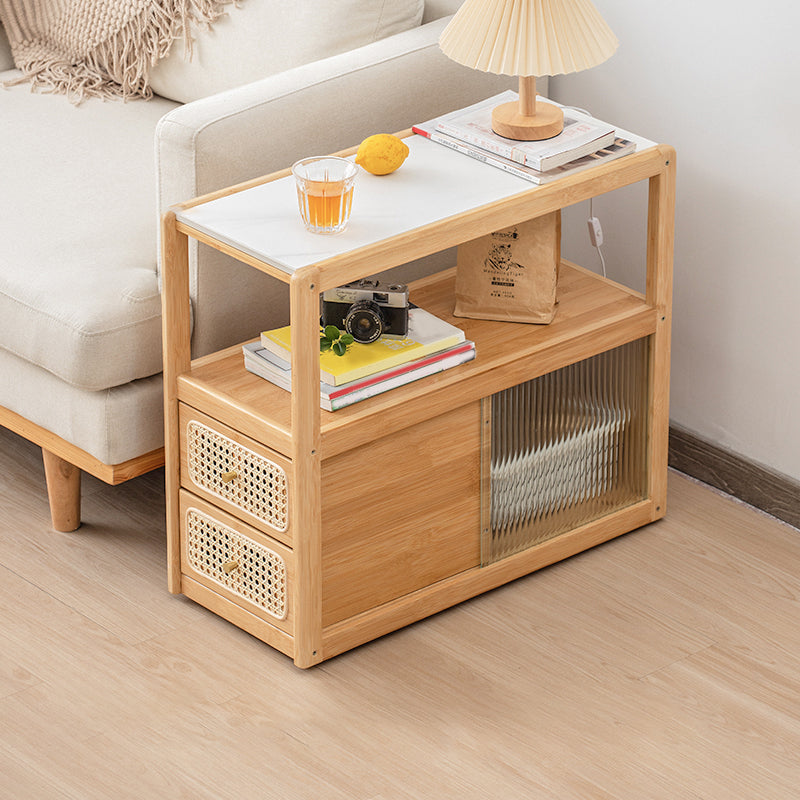 27" W x 11.8" D x 24" H Sofa Side Accent Table Wooden Rectangular End Table