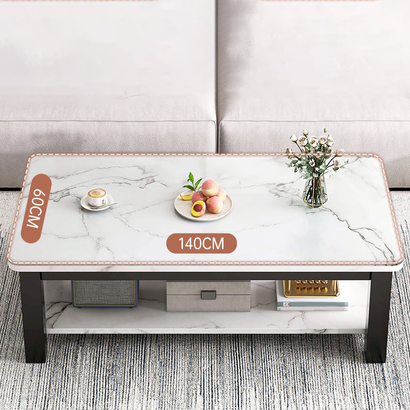 4 Legs Rectangle Cocktail Table Contemporary Single Coffee Table with Shelf