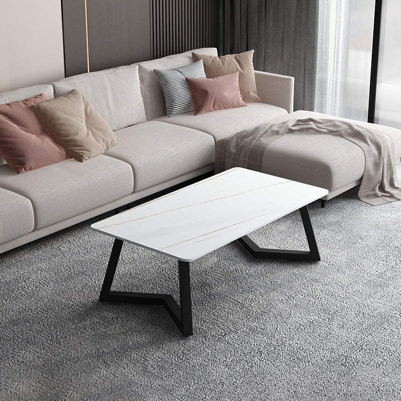 Slate Rectangular Coffee Table No Distressing Single Coffee Table