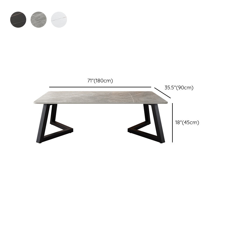 Slate Rectangular Coffee Table No Distressing Single Coffee Table