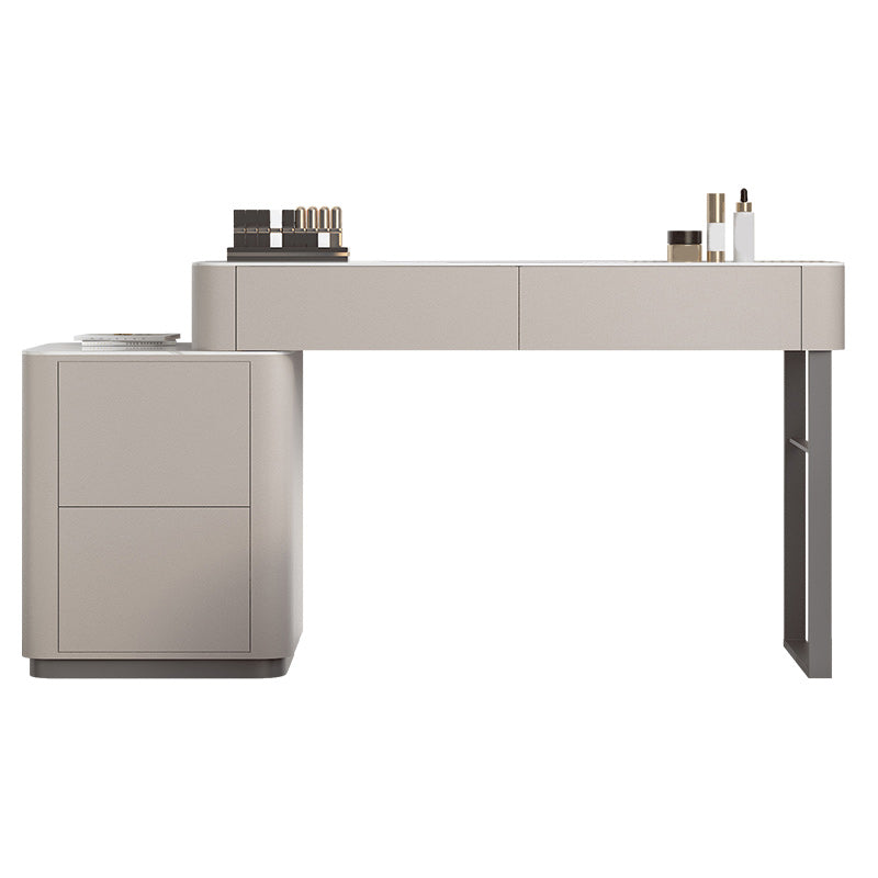 Contemporary 30.7" Height Stone Top Table Makeup Vanity with Drawers