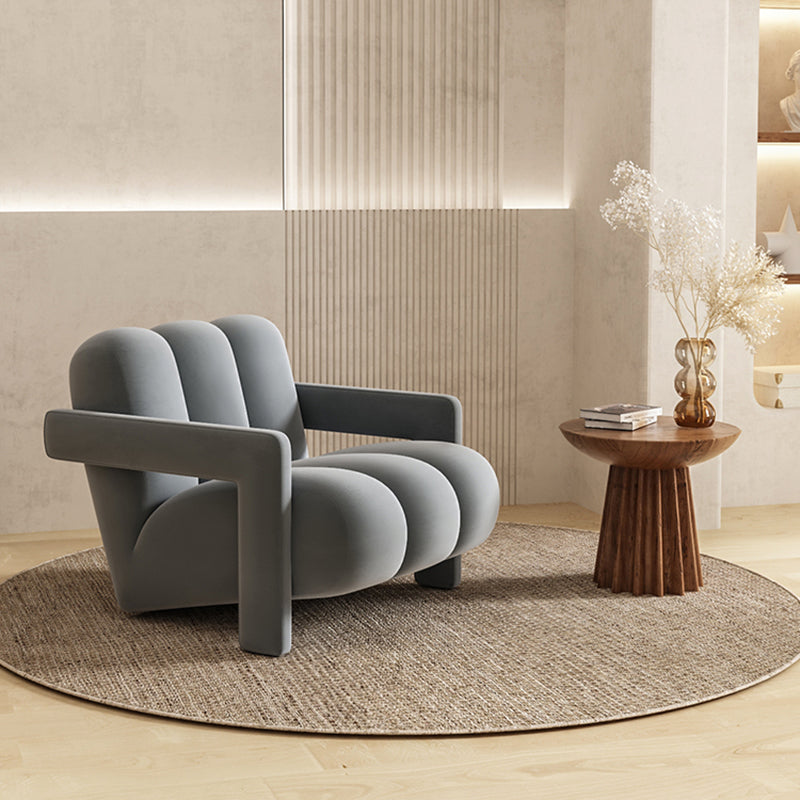 Scandinavian Arms Included Lounge Chair Solid Color Living Room Armchair