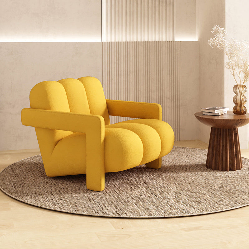 Scandinavian Arms Included Lounge Chair Solid Color Living Room Armchair