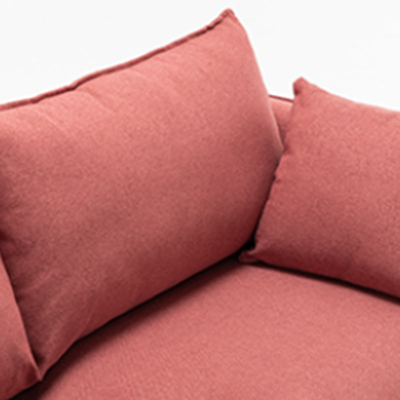 Contemporary Sofa with 2 Pillows Square Arm Living Room Settee
