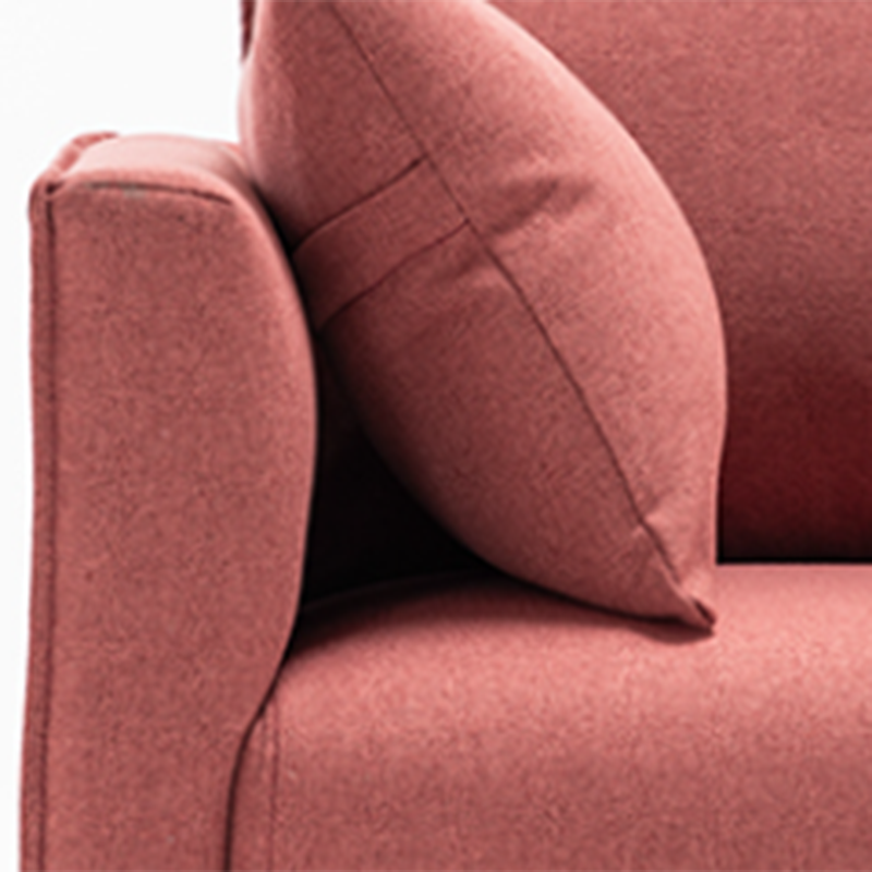 Contemporary Sofa with 2 Pillows Square Arm Living Room Settee