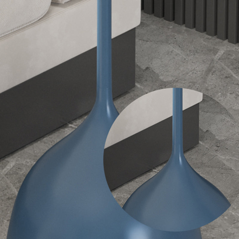 Contemporary Side Table Metal Pedestal Tray Top End Table for Living Room