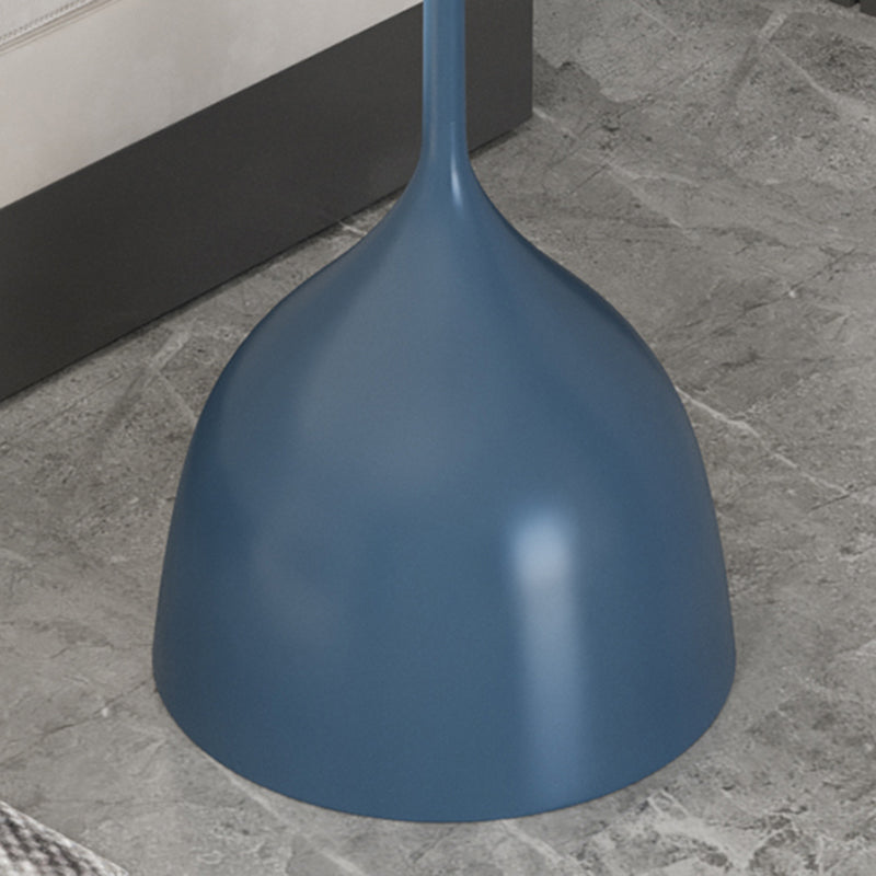 Contemporary Side Table Metal Pedestal Tray Top End Table for Living Room