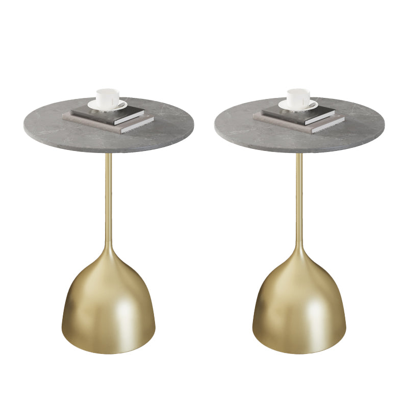 Contemporary Side Table Metal Pedestal Tray Top End Table for Living Room