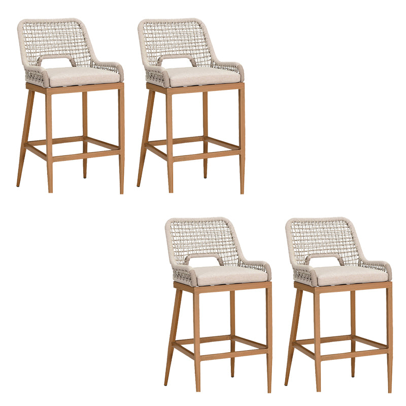 Tropical Patio Dining Side Chair Armless Rattan Outdoors Dining Chairs