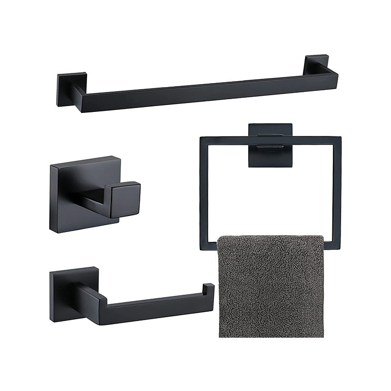 7-Piece Bath Hardware Set in Stainless Steel with Paper Holder/Robe Hooks/Towel Ring Bar