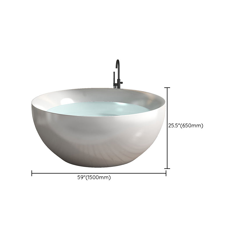 Round Soaking Stand Alone Bathtub Antique Finish Back to Wall Bath Tub