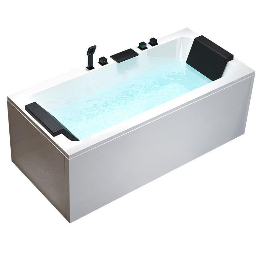 Acrylic Rectangular Bath Soaking Bathtub in White , 22.03" Tall