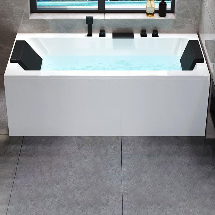 Acrylic Rectangular Bath Soaking Bathtub in White , 22.03" Tall