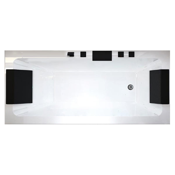 Acrylic Rectangular Bath Soaking Bathtub in White , 22.03" Tall