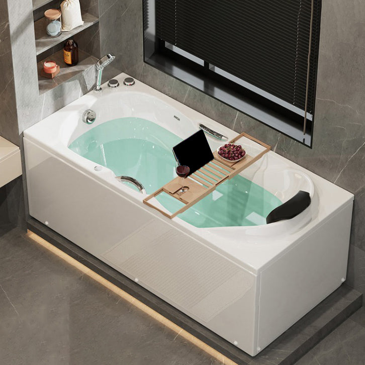 Rectangular Bath Soaking Back to Wall Bathtub in White (Board not Included)