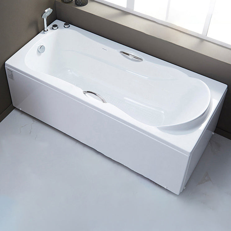 Rectangular Bath Soaking Back to Wall Bathtub in White (Board not Included)