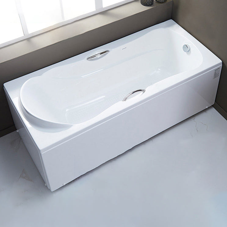 Rectangular Bath Soaking Back to Wall Bathtub in White (Board not Included)