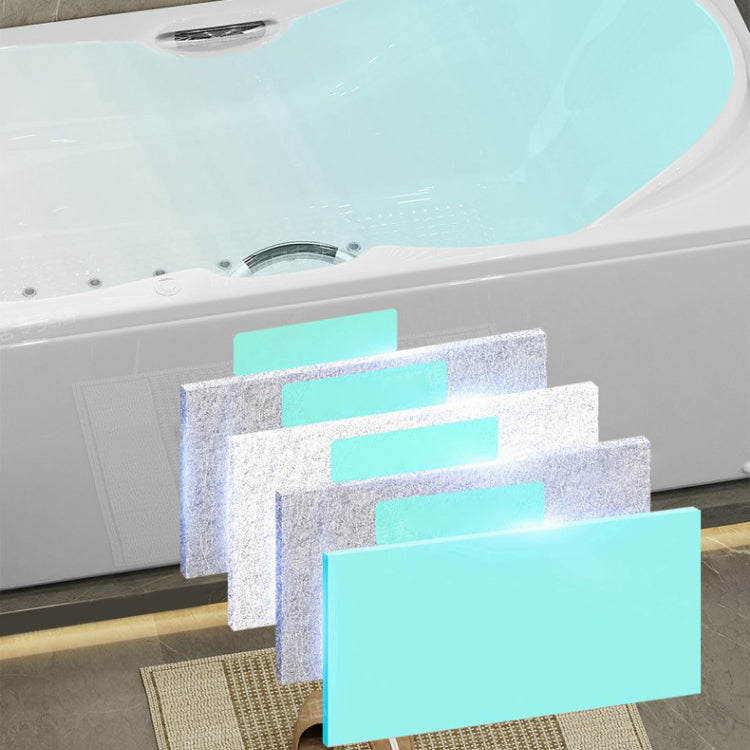 Rectangular Bath Soaking Back to Wall Bathtub in White (Board not Included)