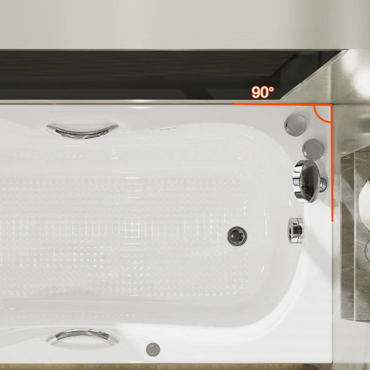 Rectangular Bath Soaking Back to Wall Bathtub in White (Board not Included)