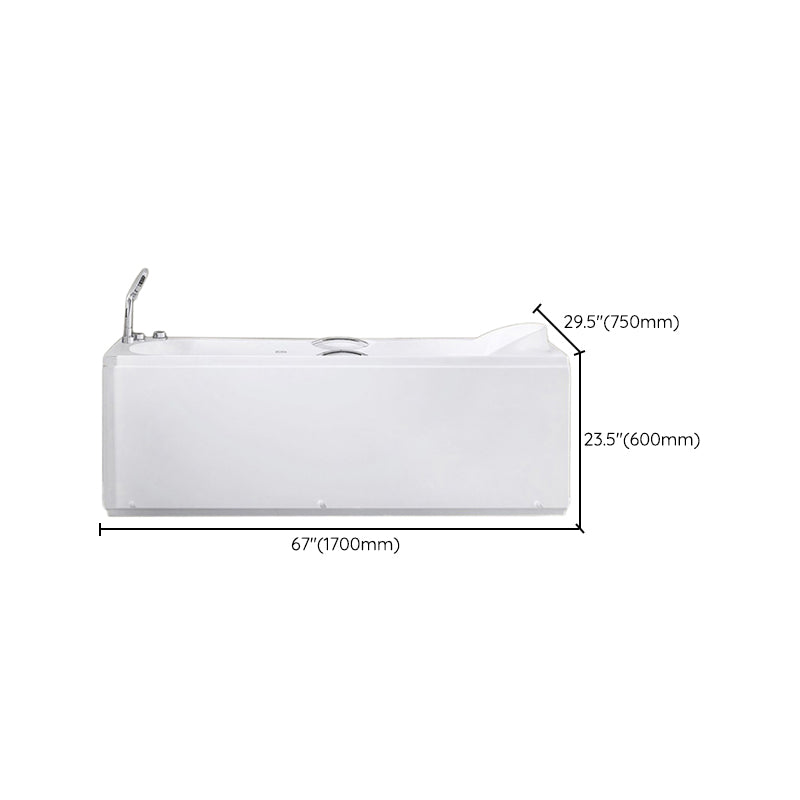 Rectangular Bath Soaking Back to Wall Bathtub in White (Board not Included)
