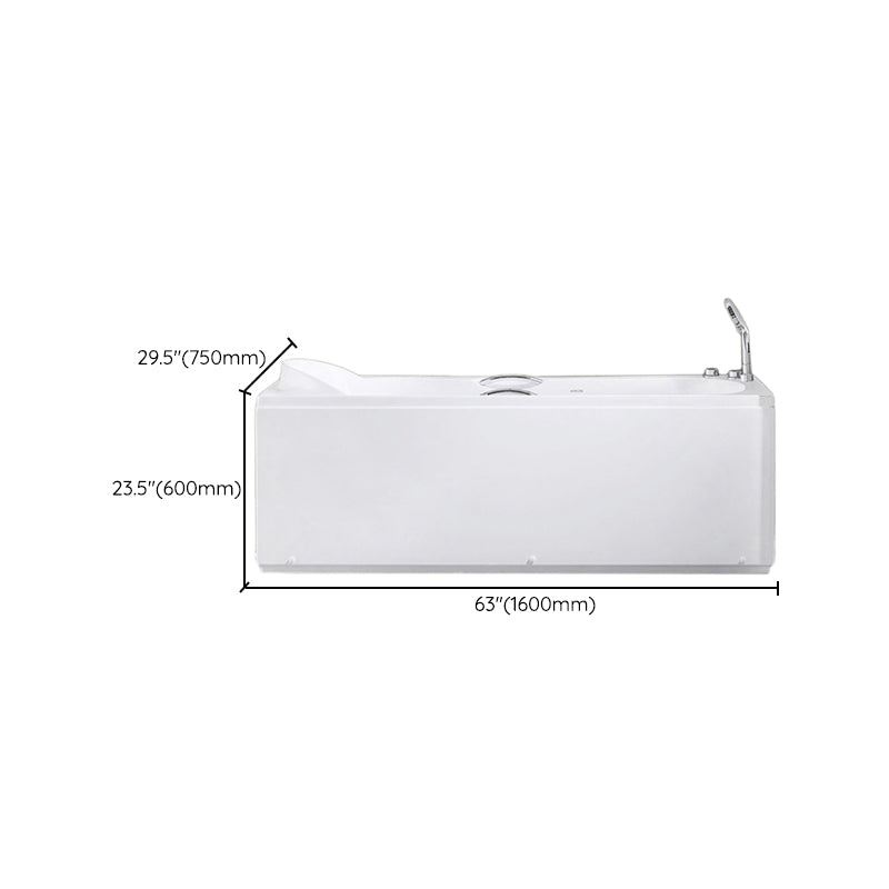 Rectangular Bath Soaking Back to Wall Bathtub in White (Board not Included)