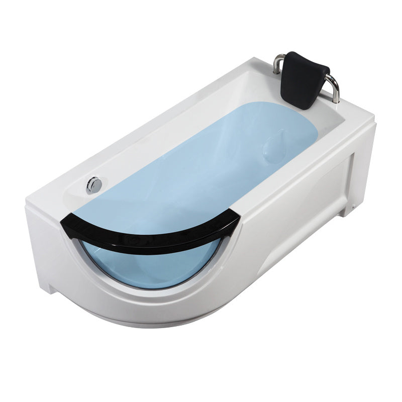 Free Form Corner Bathtub Acrylic Soaking White Modern Back to Wall Bathtub