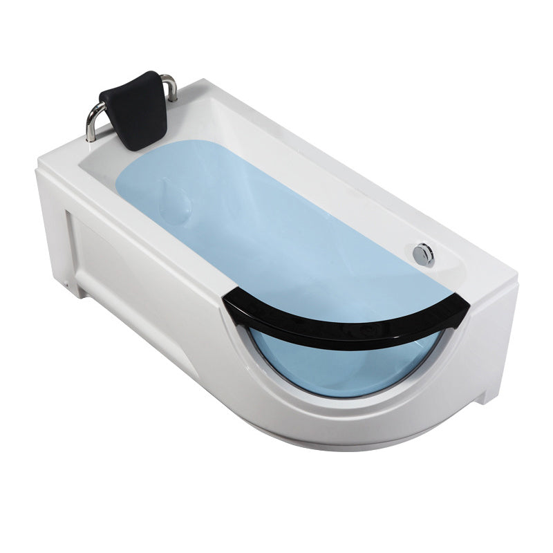 Free Form Corner Bathtub Acrylic Soaking White Modern Back to Wall Bathtub