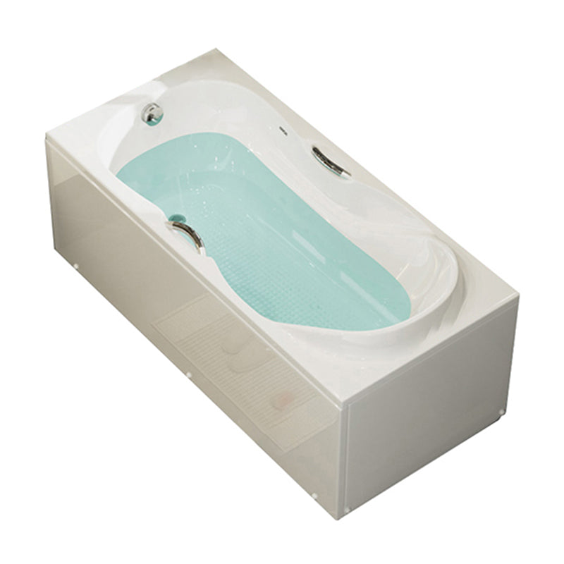 Freestanding Acrylic Bathtub Soaking White Square Modern Back to Wall Bathtub
