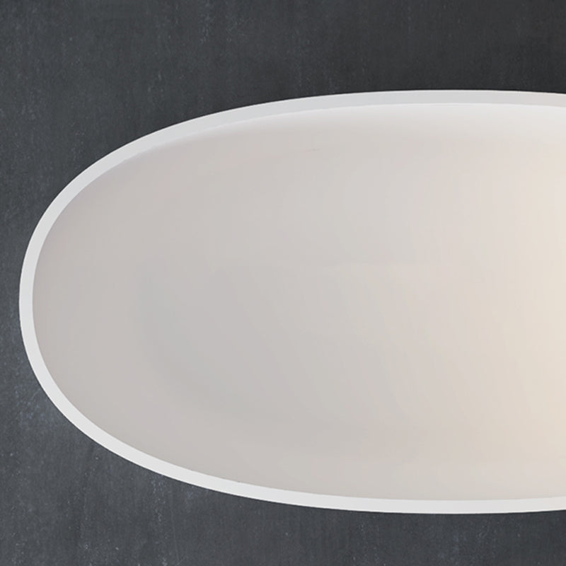 Stone Soaking Bathtub Antique Finish Back to Wall Oval Bath Tub