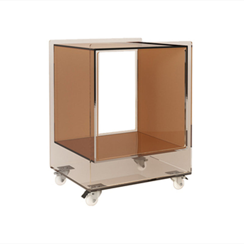 Square Shape Corner Table Acrylic Contemporary Bedroom Side Table