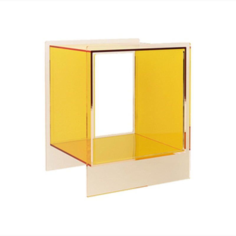 Square Shape Corner Table Acrylic Contemporary Bedroom Side Table