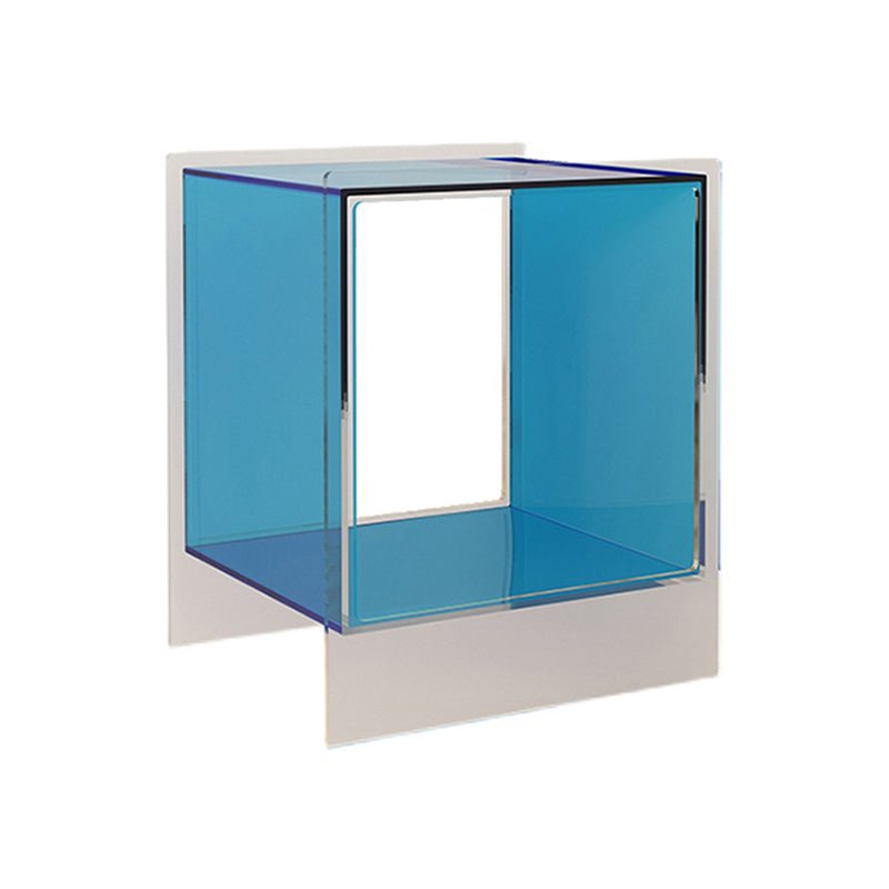 Square Shape Corner Table Acrylic Contemporary Bedroom Side Table
