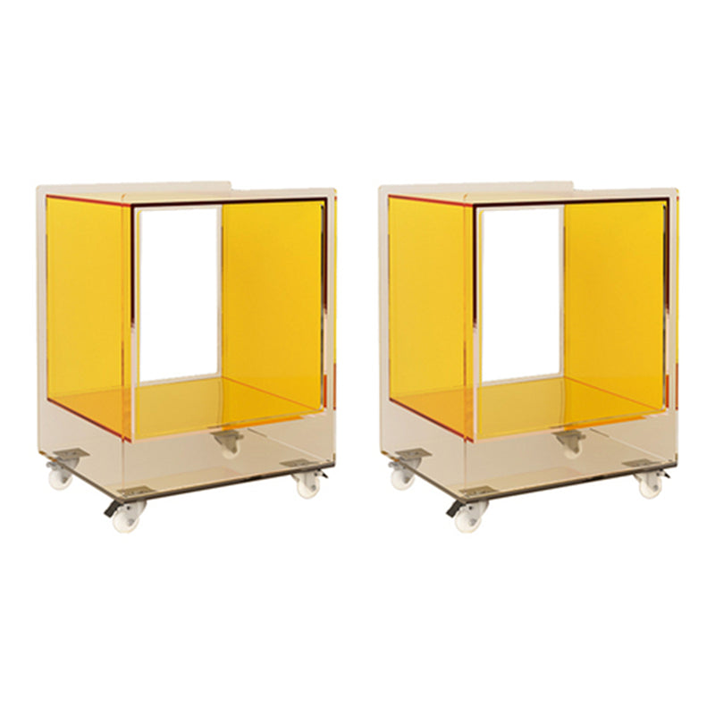 Square Shape Corner Table Acrylic Contemporary Bedroom Side Table