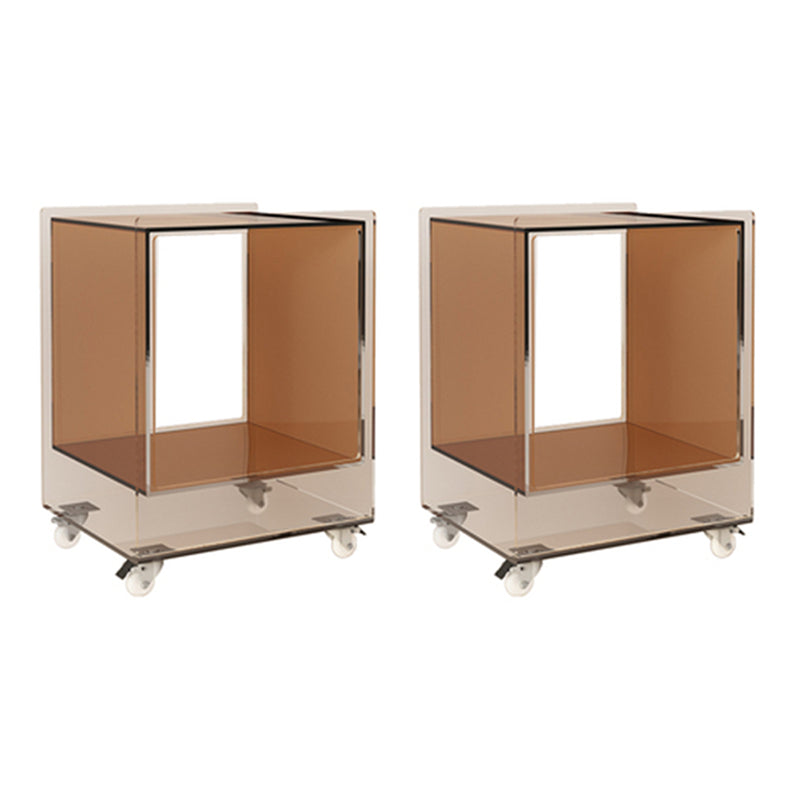 Square Shape Corner Table Acrylic Contemporary Bedroom Side Table