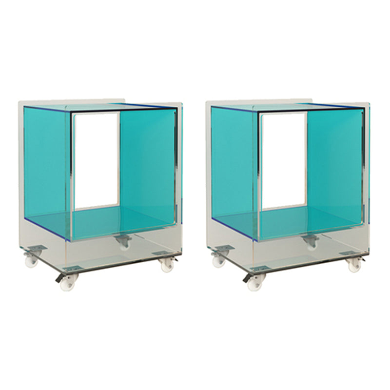 Square Shape Corner Table Acrylic Contemporary Bedroom Side Table