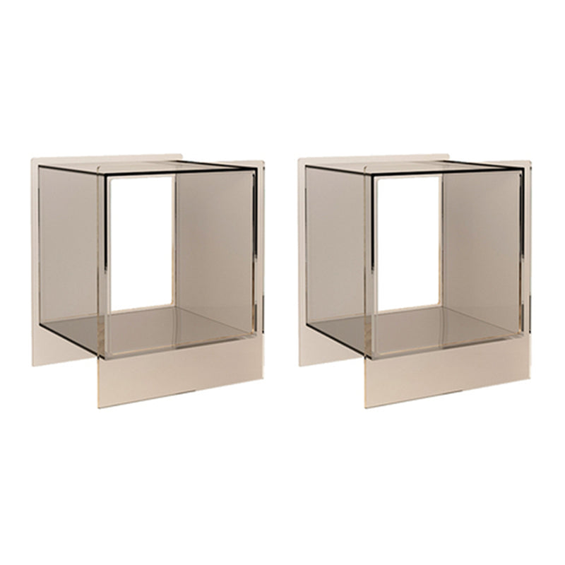 Square Shape Corner Table Acrylic Contemporary Bedroom Side Table