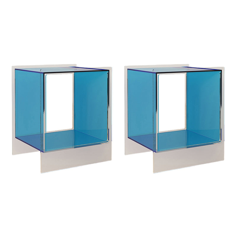 Square Shape Corner Table Acrylic Contemporary Bedroom Side Table