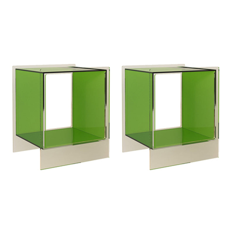 Square Shape Corner Table Acrylic Contemporary Bedroom Side Table