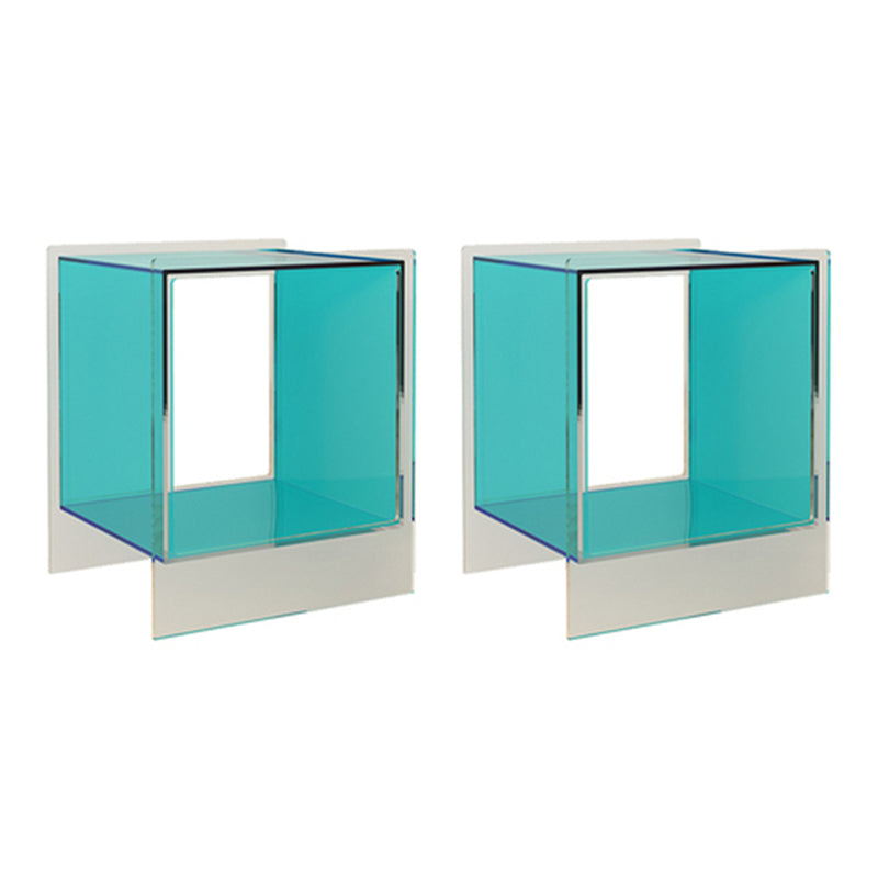 Square Shape Corner Table Acrylic Contemporary Bedroom Side Table