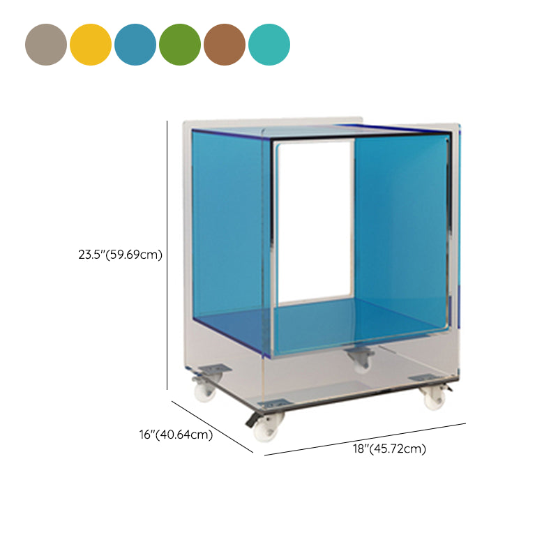 Square Shape Corner Table Acrylic Contemporary Bedroom Side Table