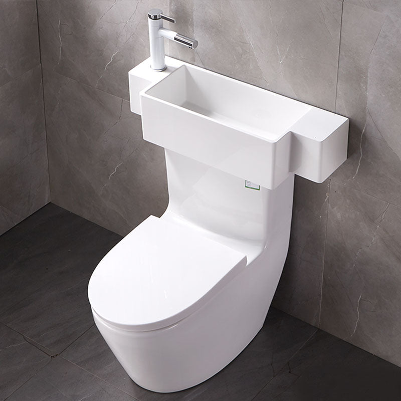 Contemporary Toilet Bowl Wall Mount One-Piece Toilet Flush Toilet (Faucet not Included)