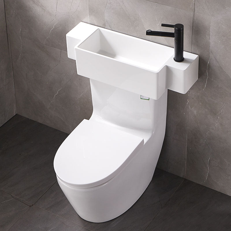 Contemporary Toilet Bowl Wall Mount One-Piece Toilet Flush Toilet (Faucet not Included)