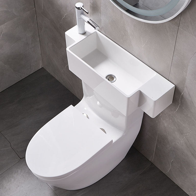 Contemporary Toilet Bowl Wall Mount One-Piece Toilet Flush Toilet (Faucet not Included)