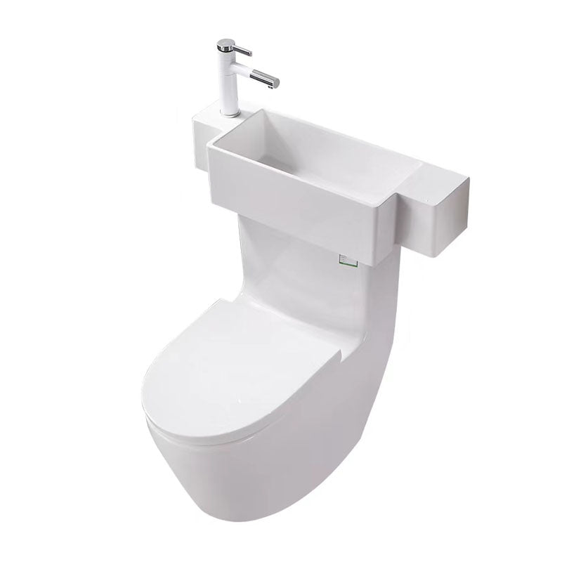 Contemporary Toilet Bowl Wall Mount One-Piece Toilet Flush Toilet (Faucet not Included)