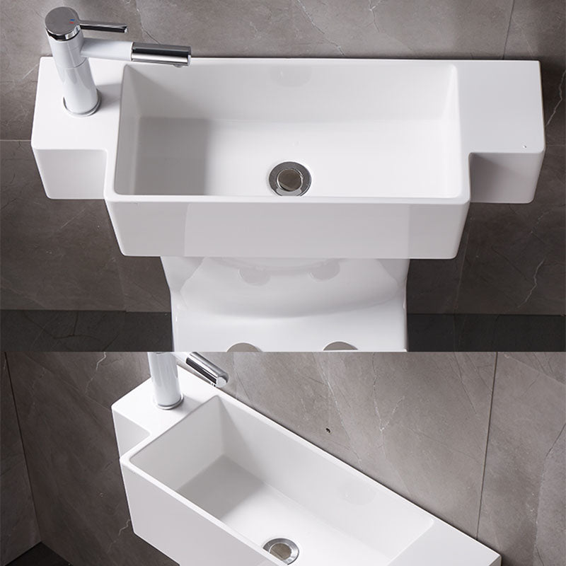 Contemporary Toilet Bowl Wall Mount One-Piece Toilet Flush Toilet (Faucet not Included)