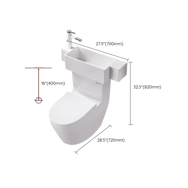 Contemporary Toilet Bowl Wall Mount One-Piece Toilet Flush Toilet (Faucet not Included)