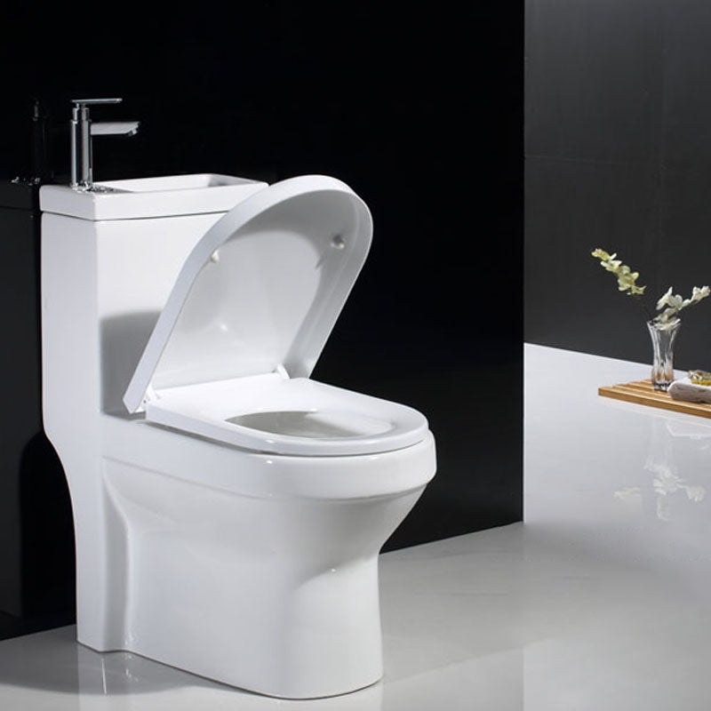 Modern Toilet Bowl Floor Mounted Porcelain All-In-One Flush Toilet