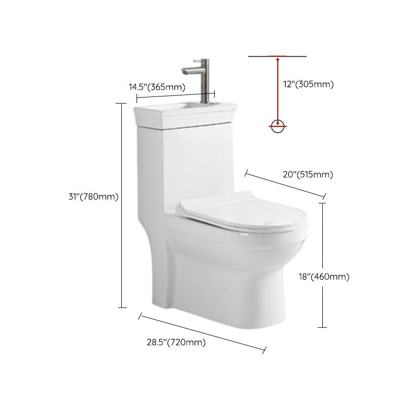 Modern Toilet Bowl Floor Mounted Porcelain All-In-One Flush Toilet