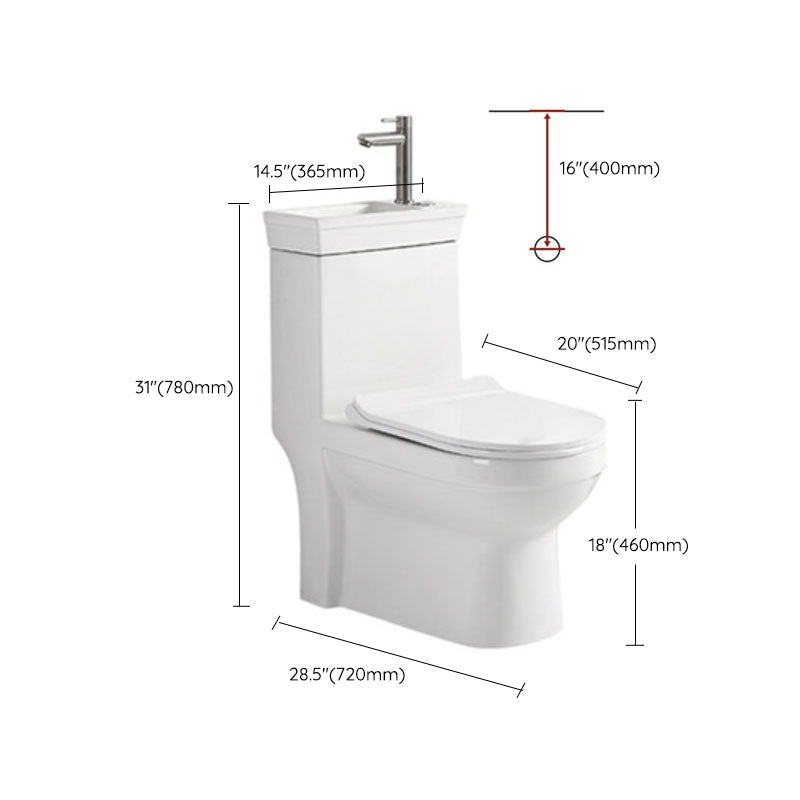 Modern Toilet Bowl Floor Mounted Porcelain All-In-One Flush Toilet